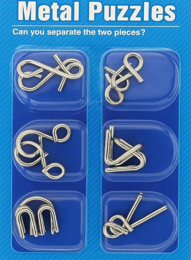 BLISSBORN Metal Puzzle Game for Kids, Multi Shape Strategic Mind Games for Kids & Adults, Brain Teaser IQ Metal Wire Puzzle Set for Kids (Metal Puzzle Set of 6) (Pack of 1) - Image 1